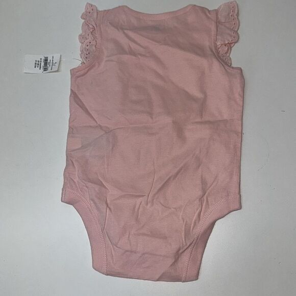 🔥GAP Pink Bodysuit with Ruffled Sleeves Sz 6-12 months - Picture 4 of 5